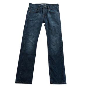 Wrangler Men Jeans 31x32 Blue Denim Slim Fit Stretch Straight Leg Relaxed Casual